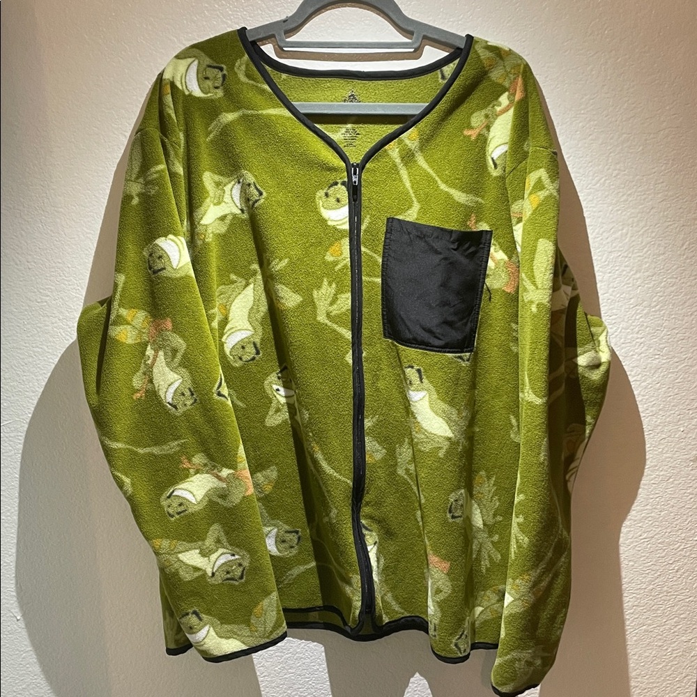Disney Princess & The Frog Fleece Cardigan Jacket With Pocket sz XL